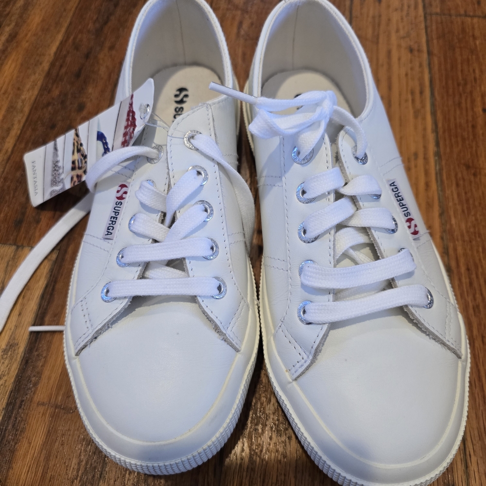 White Leather Superga Sneakers